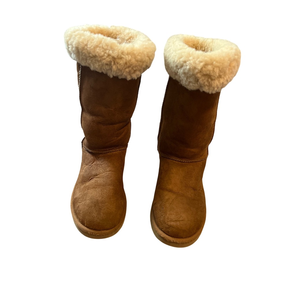 UGG Australia Classic Tall Chestnut Suede Shearling Boots Brown Women Size 8